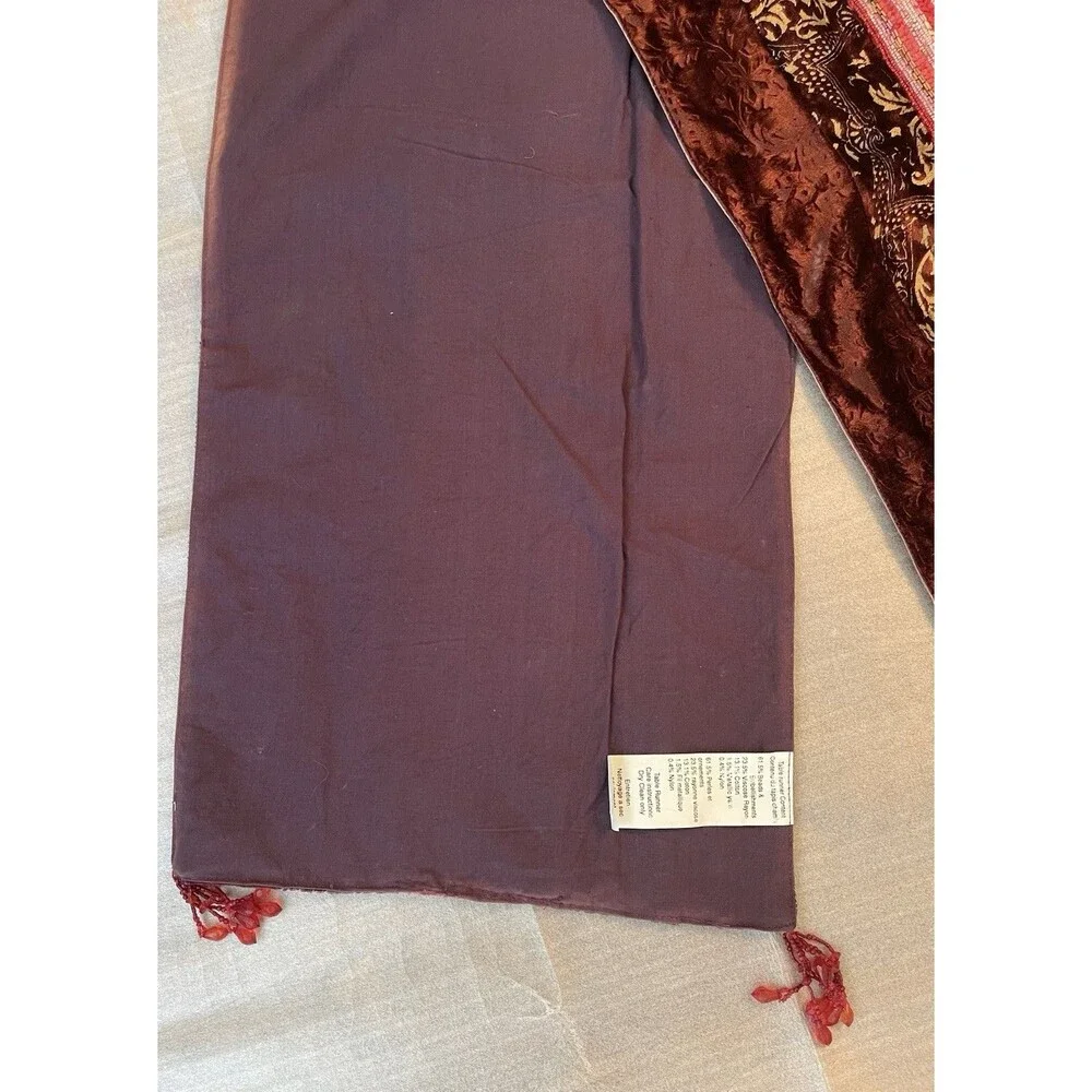 Vintage Velvet Beaded Table Runner 14x70